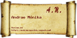 Andrae Mónika névjegykártya