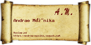Andrae Mónika névjegykártya